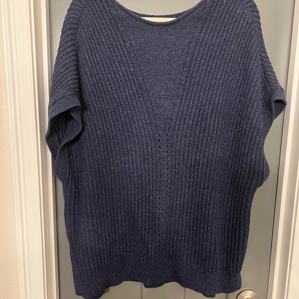 Banana Republic Deep Blue Sweater Vest/ poncho size XL.